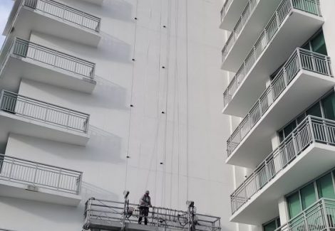 Vivid Coat crew painting a commercial interior in South Miami